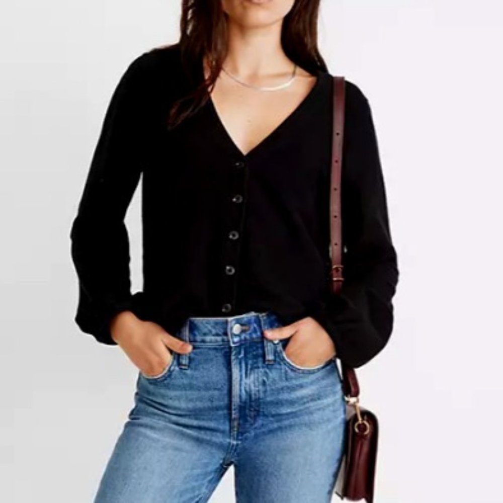 Madewell Bubble-Sleeve Cardigan Top